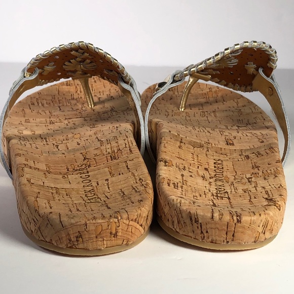 Jack Rogers Georgica Cork Sandals Gold Medallion - Picture 10 of 12